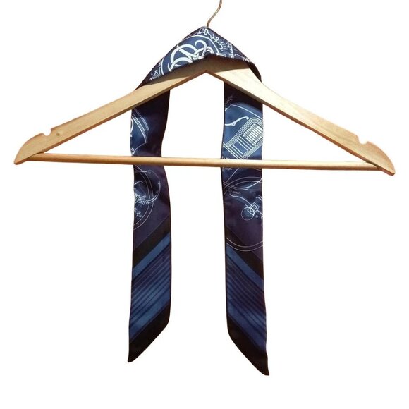 Auth HERMES Tuileries de tsujours - Dark Navy Blue Multi Scarf - Picture 4 of 4